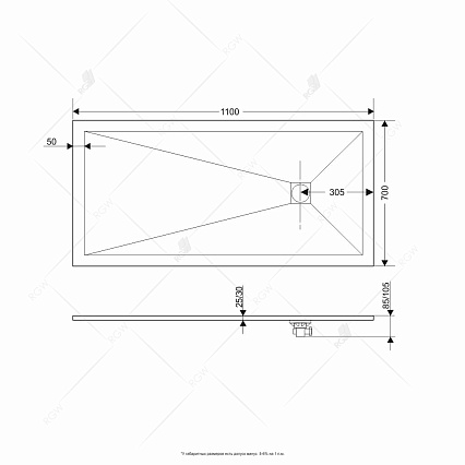 Поддон для душа RGW Stone Tray ST-0107W 70x100 белый