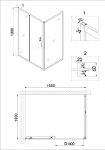 Душевая дверь Niagara Nova 100x190, прозрачное, черный NG-82-10AB