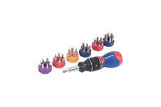 Отвертка WORKPRO 2X DRIVE 38-в-1 короткая с трещоткой WP221050