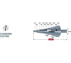 Сверло ступенчатое 7-40.5 мм Karnasch 20.1451U