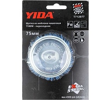 Щетка чашечная из нейлона YIDA 75 мм, с переходником для дрели TORGWIN T712077