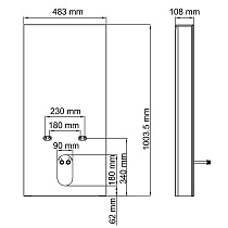 Стеклянный модуль для инсталляции для биде WasserKRAFT Naab 86BDT.050.BL черный