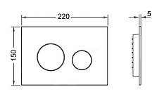 Кнопка смыва TECE Loop 9240925 пластик, черный матовый