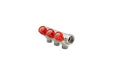 Коллектор VRT 3/4&quot;x1/2&quot;, с регулировочными вентилями, 3 выхода 524077