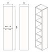 Шкаф пенал Creto Ares 35 см светлое дерево