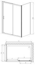 Душевой уголок Vincea Alpha VSR-3AL9012CLG 120x90 брашированное золото, прозрачный