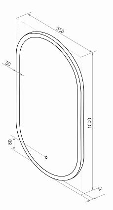 Зеркало Континент Delight Led 55x100 см с подсветкой ЗЛП458