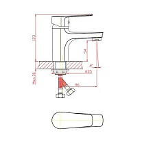 Смеситель для раковины Orange Loop M26-021gr графит