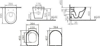 Подвесной унитаз VitrA Integra 9856B003-7205 с микролифтом, инсталляцией