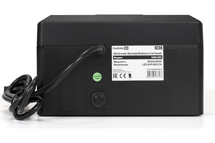 Источник бесперебойного питания Exegate NEO NNB-800.LED.AVR.8SH.CH 800VA 480W, LED, AVR, 8*Schuko, 4*USB-порта для зарядки, Black 293854