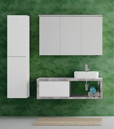 Мебель для ванной Myjoys Storm 120 см R белый, бетон