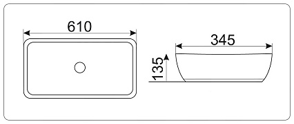 Раковина CeramaLux N 9217 61 см