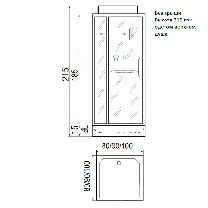 Душевая кабина River Tana 90x90 белый, прозрачное, без крыши