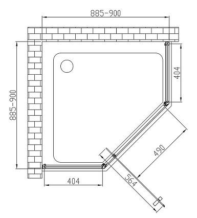 Душевой уголок Vincea Penta VSP-3P900CL 90x90 хром, прозрачное