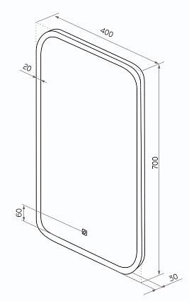 Зеркало Континент Mini Led 40x70 см с подсветкой ЗЛП852