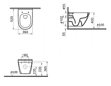 Подвесной унитаз VitrA S 50 7740B003-0075 антибактериальная глазурь VitrA Hygiene