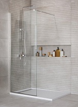 Душевая перегородка Belbagno KRAFT-L-1-80-C-Cr 80x195 прозрачная, хром