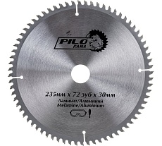 Диск пильный по ламинату и алюминию (235х30 мм; 72TPI) Pilorama 512372
