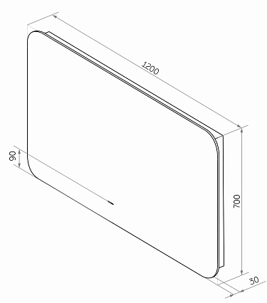 Зеркало Континент Burzhe LED 120x70 см с холодной подсветкой ЗЛП3530