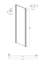 Душевой уголок Ambassador Intense 140x80 110021103IX-80IX прозрачный, хром