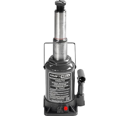 Бутылочный домкрат Kraftwell г/п 12000 кг, с телескопическим штоком KRWBJT12
