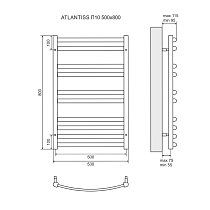 Полотенцесушитель электрический Lemark Atlantiss LM32810RE П10 50x80