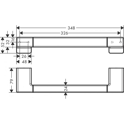 Поручень Hansgrohe AddStoris 41744340 шлифованный черный хром