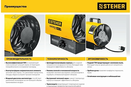 Электрическая тепловая пушка Steher 2 кВт SE-3