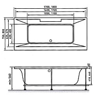 Акриловая ванна Vayer Casoli 180x80 см