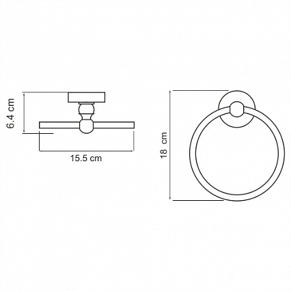 Вешалка для полотенец WasserKRAFT Diemel K-2260, кольцо