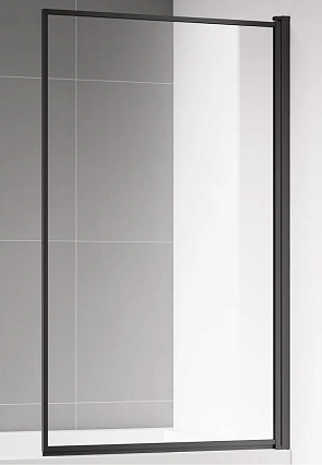 Шторка для ванны AQUAme AQM2859-9-R 90x140 правая, прозрачное стекло, черный