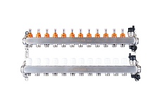Коллекторная группа PROFACTOR нержавеющая сталь, с расходомерами авто/воздухотвод 1х12 вых 3/4 ЕК PF MB 807.12