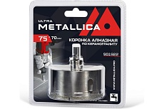 Коронка алмазная 75x70 мм, #46, со сверлом, по керамограниту, плитке, в блистере METALLICA Ultra 901922