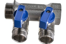 Коллектор СТМ 2 выхода, шаровой кран, наружная резьба, 3/4х1/2 C2MB3412