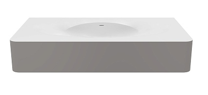 Раковина Vincea Caprise VCB-4CA100MWLG 100 см, Corian, белый матовый/светло-серый матовый