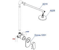 Душевой набор WasserKRAFT Donau A12028