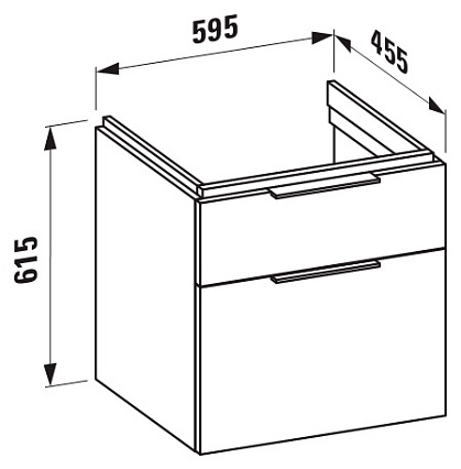 Тумба с раковиной Laufen Kartell 60 см 2 ящика, белый