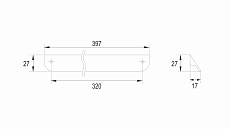 Ручка для тумбы Cezares Eco 40см сатиновое золото RS156SG.3/320