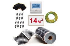 Плёночный электрический тёплый пол ТеплоСофт 14м.кв. с электронным терморегулятором плёнка 14м.кв./эл