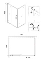 Душевой уголок Niagara Nova NG-62-12А-А100 120x100 прозрачный, хром