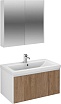 Мебель для ванной Velvex Klaufs 90 см подвесная, 1 ящик белый глянец/дерево шатанэ
