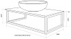 Столешница с раковиной 1MarKa Grunge Loft 80 см светло-серый МА01 Nat