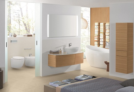 Тумба с раковиной Villeroy&Boch Aveo New Generation 131.6 см, светлый дуб