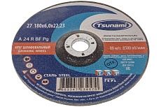 Круг зачистной по металлу (180х6х22 мм, A 24 R BF L) Tsunami D16112718062100