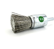 Щетка концевая стабильная плоская EuroBrush тип 102F Д20 с хв-м д6x22, ворс гофр нерж сталь 0,50, до 12000 об/мин код 13-091 EB-E20SS2
