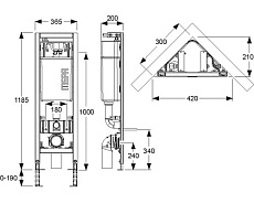 Инсталляция для унитаза MEPA VariVIT E31 514802, угловой монтаж