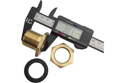 Штуцер для врезки в бочку 1/2" ВР х 3/4" НР HG 1896219