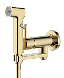 Смеситель Aquatek Ника AQ1819BG с гигиеническим душем, шлифованное золото