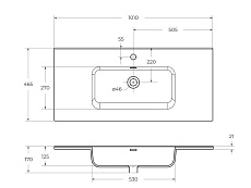 Раковина BelBagno 100 см BB1000ETL