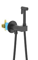 Смеситель Aquatek Оберон AQ1024MB с гигиеническим душем, черный матовый